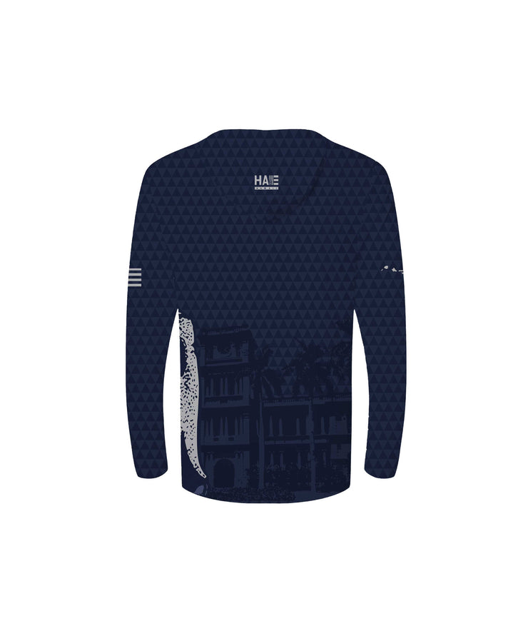 Kamehameha Navy & White Youth Hooded Longsleeve Drifit