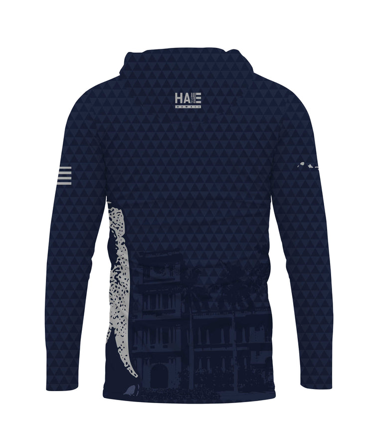 Kamehameha Navy & White Hooded Longsleeve Drifit