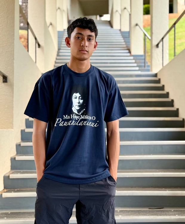 Pauahilaninui Drop Shoulder T-Shirt in Navy