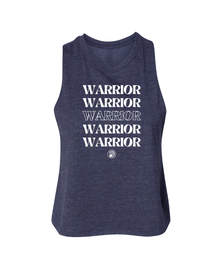 Warrior Racerback Cropped Tank Heather Navy