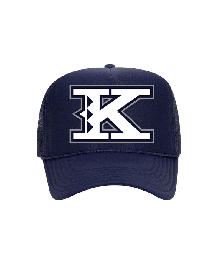 K Logo Navy Trucker Hat