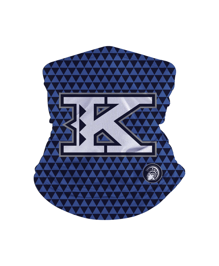 K Small Triangles Blue Gaiter Mask